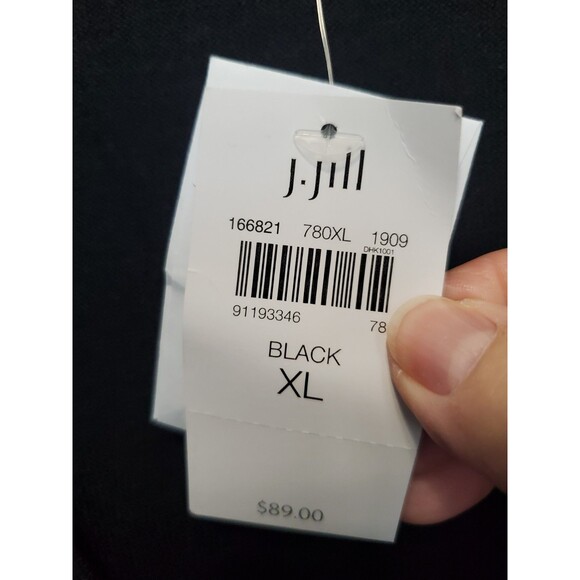 J Jill Black Wool Blend Long Sleeve Button-Up Cardigan Sweater Size XL NWT - Picture 4 of 7